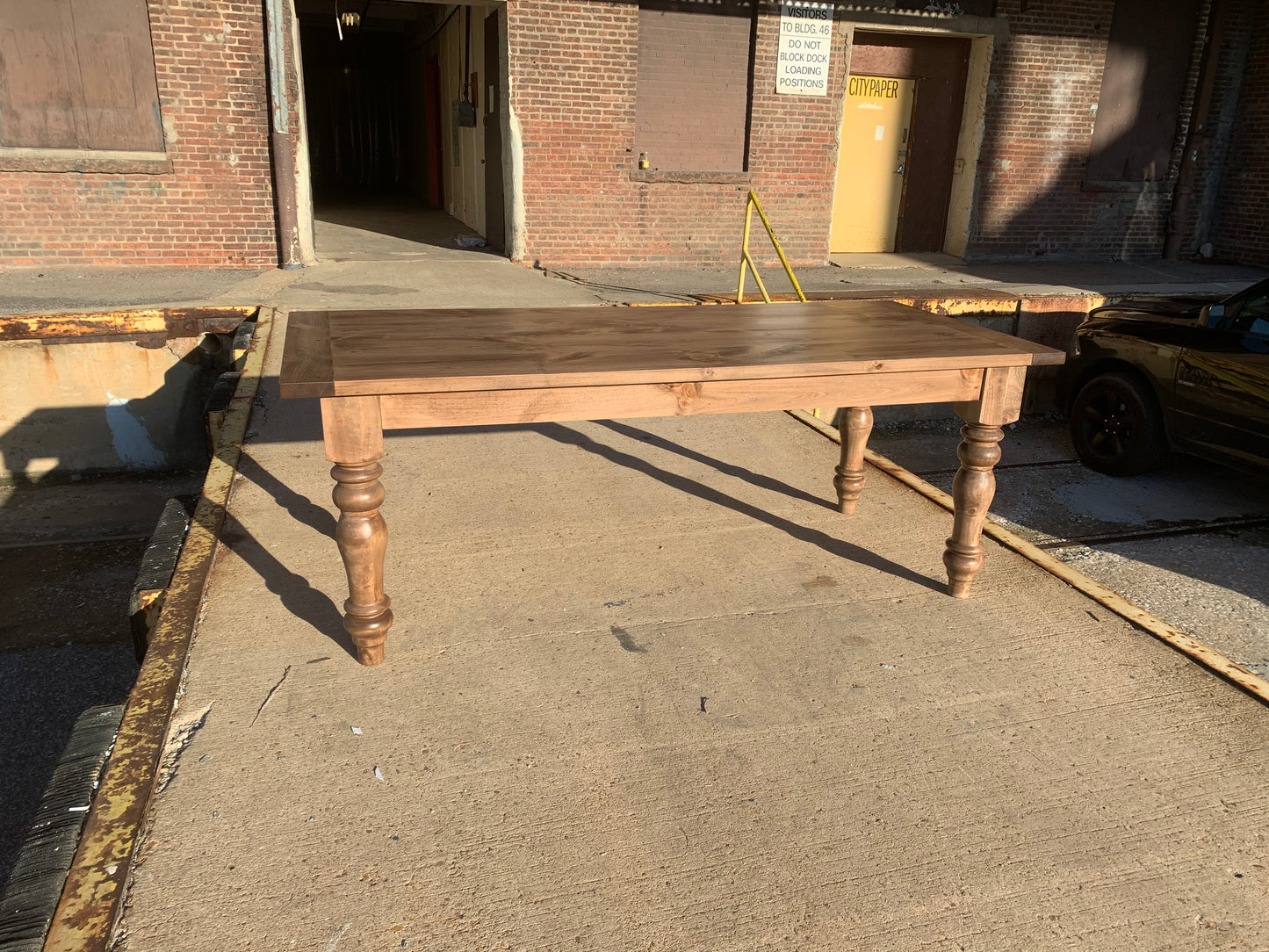 Special Walnut Classic Farmhouse Chunky Turned Leg Dining Table - 36" wide