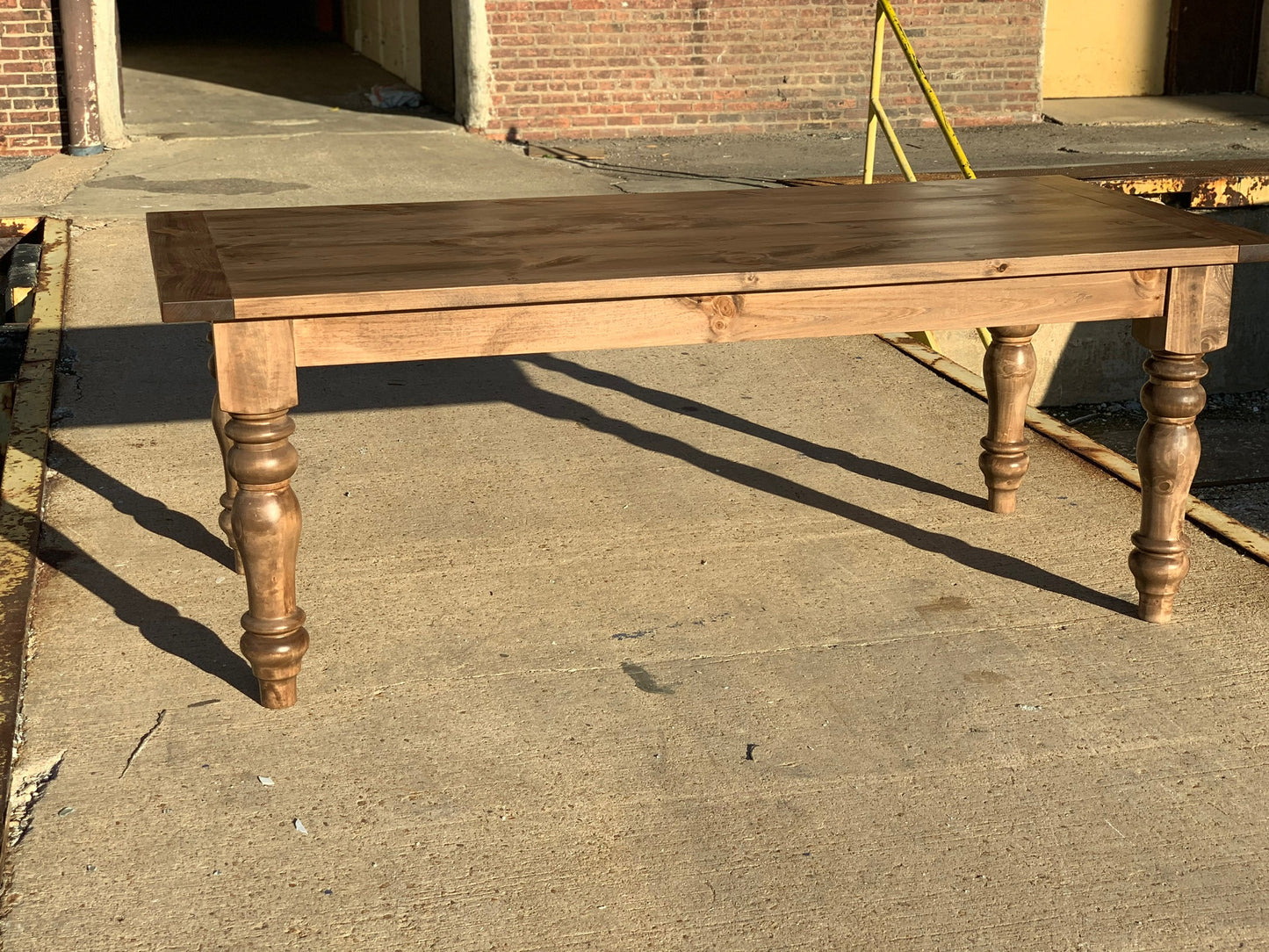 Special Walnut Classic Farmhouse Chunky Turned Leg Dining Table - 36" wide