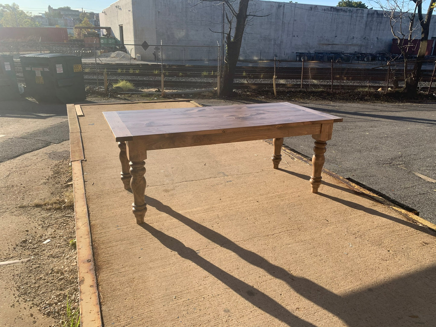 Special Walnut Classic Farmhouse Chunky Turned Leg Dining Table - 36" wide